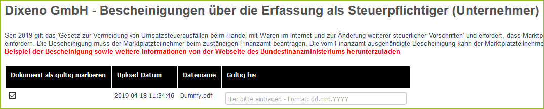 USt-Bescheinigung
