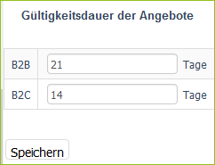 Gültigkeitsdauer der Angebote