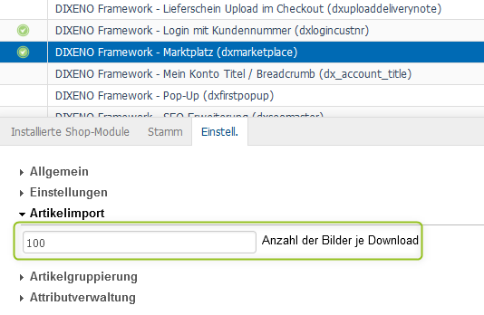 Import von Artiklebildern