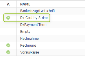 Stripe-Zahlungsarten im OXID-Backend