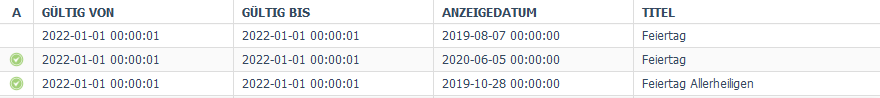 Servicenachrichten