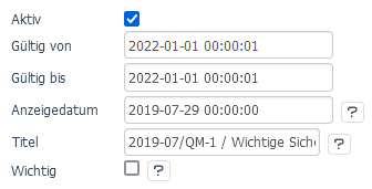 Servicenachricht anlegen