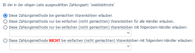 Einstellungen der Zahlungsmodule