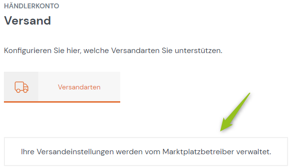 Versandarten vererben