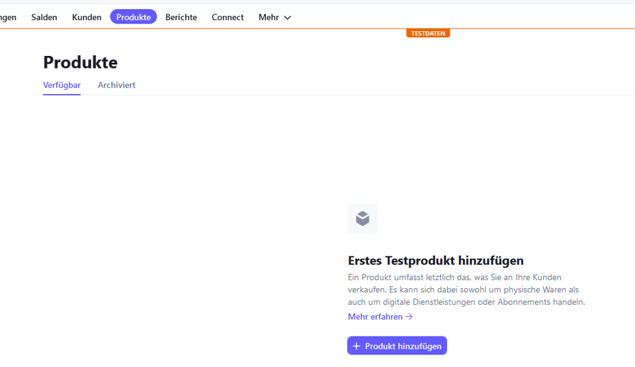 Produkte in Stripe