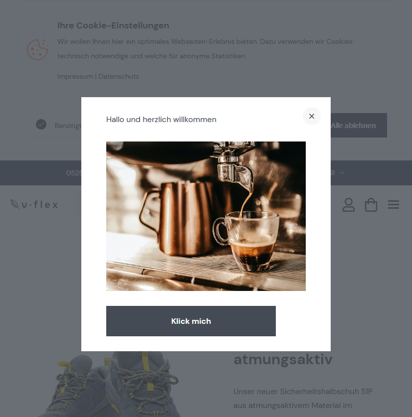 Beispiel eines Pop-ups