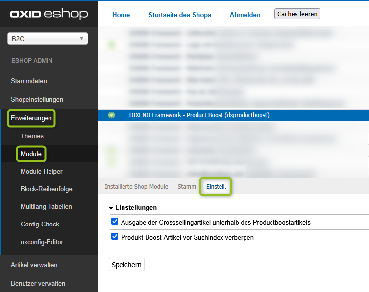 Modul-Einstellungen