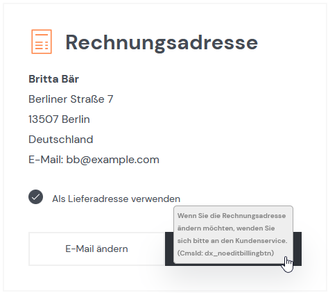 Meldung bei Adresse ändern