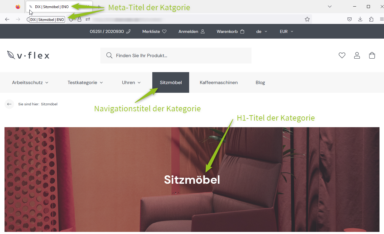 Shop-Frontend und Trennung der Titel