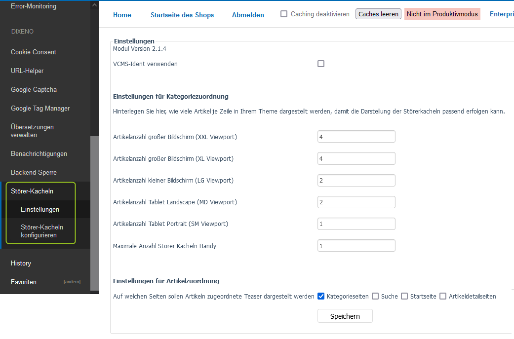 Überblick über das Störer-Modul
