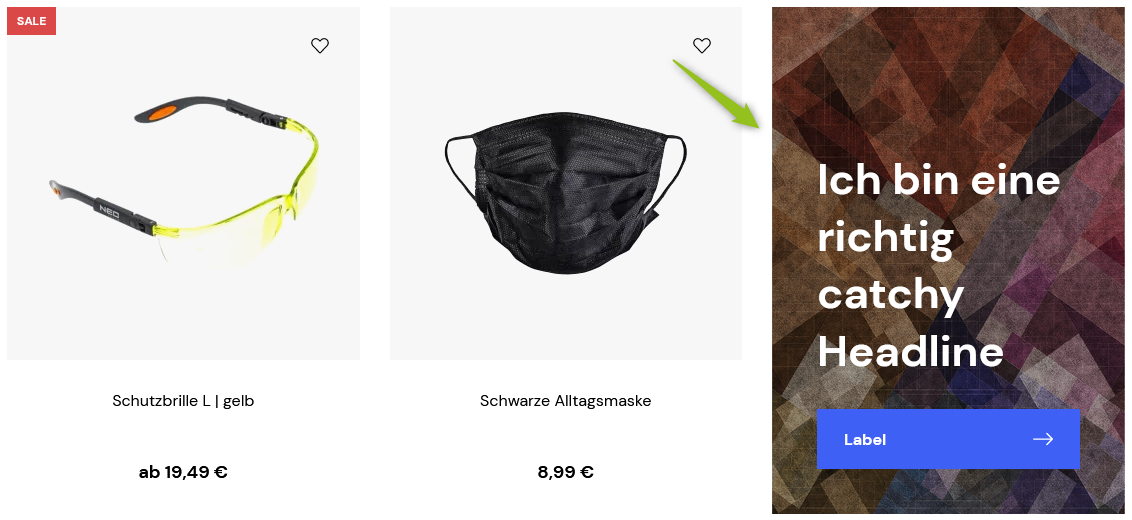 Beispiel einer Störer-Kachel