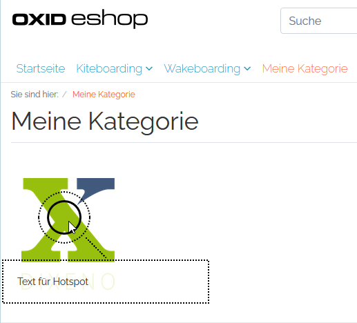 Das Hotspot Widget: Ergebnis im Shop
