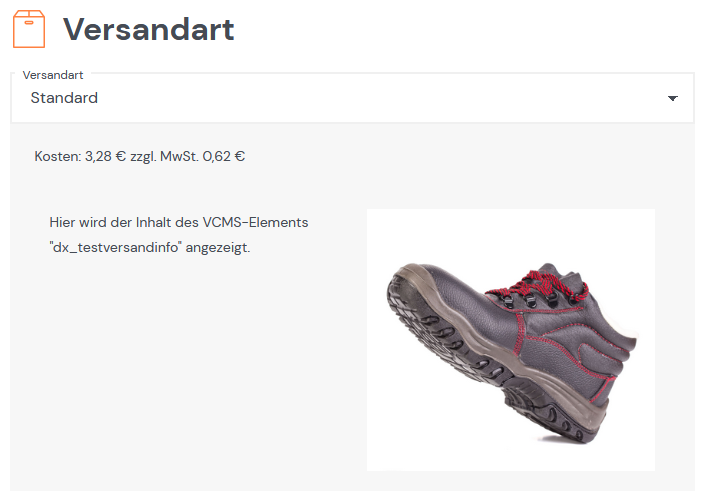 Meldung für Kunde im Shop