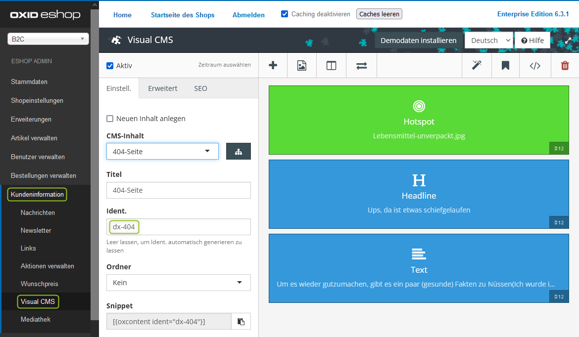 Individuelle 404-Seite im Backend
