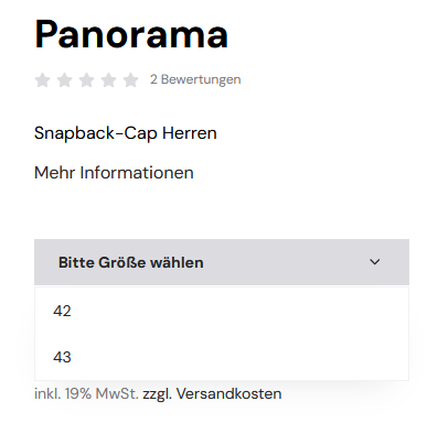 Variantenauswahl als Dropdown