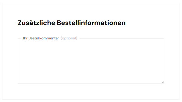 Bestellhinweise