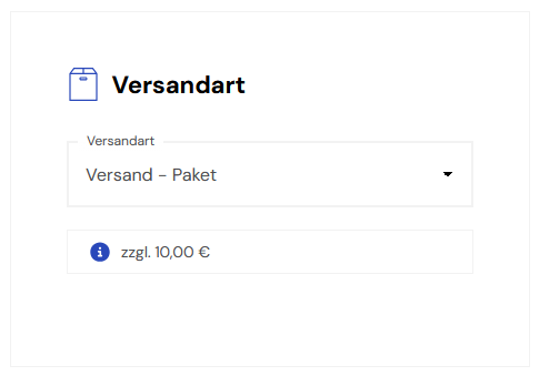 Versandarten als Dropdown-Liste