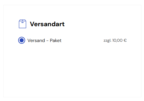 Versandarten als Checkboxen