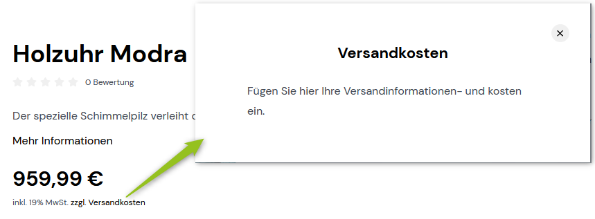 Modal im Frontend