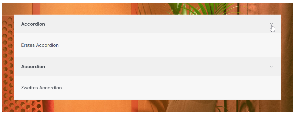 Widget Accordion Ergebnis
