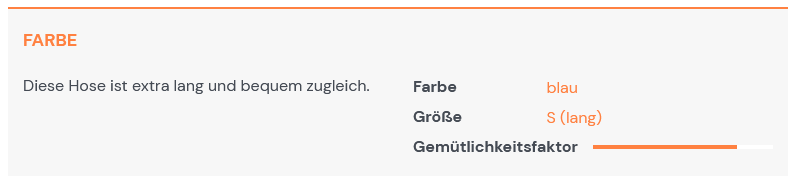Widget Attribute Ergebnis