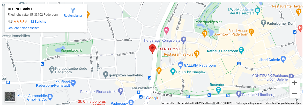 Widget Google Maps Ergebnis